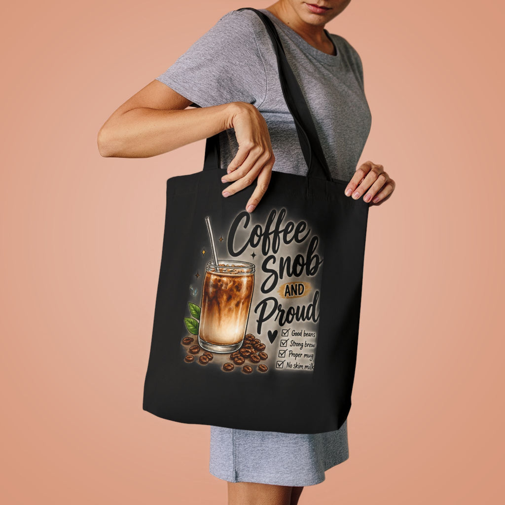 Coffee Snob Tote Bag | Funny Coffee Lover Gift | Iced Coffee Canvas Bag