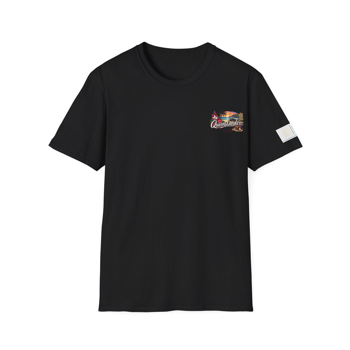 Queenslander Sunset Beach T-Shirt | Retro Tropical Surf van design