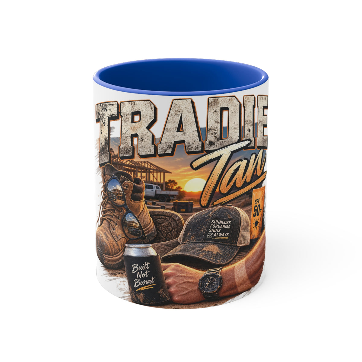 Tradie Tan Mug | Funny Aussie Tradie Gift | Builder & Construction Worker Coffee Mug