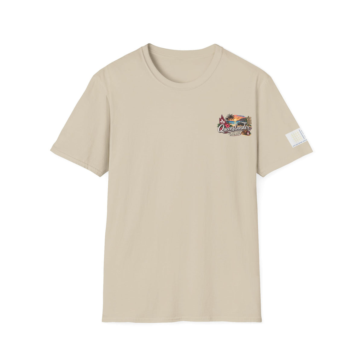 Queenslander Sunset Beach T-Shirt | Retro Tropical Surf van design
