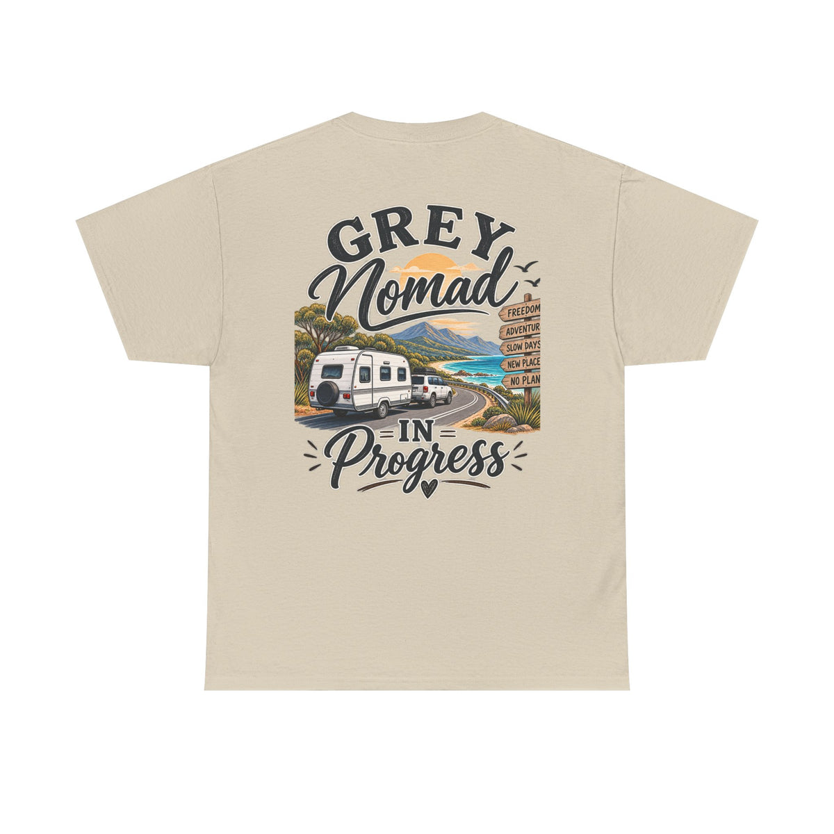 Grey Nomad T-Shirt | Caravan Lover Gift | Australian Road Trip & Retirement Travel Tee