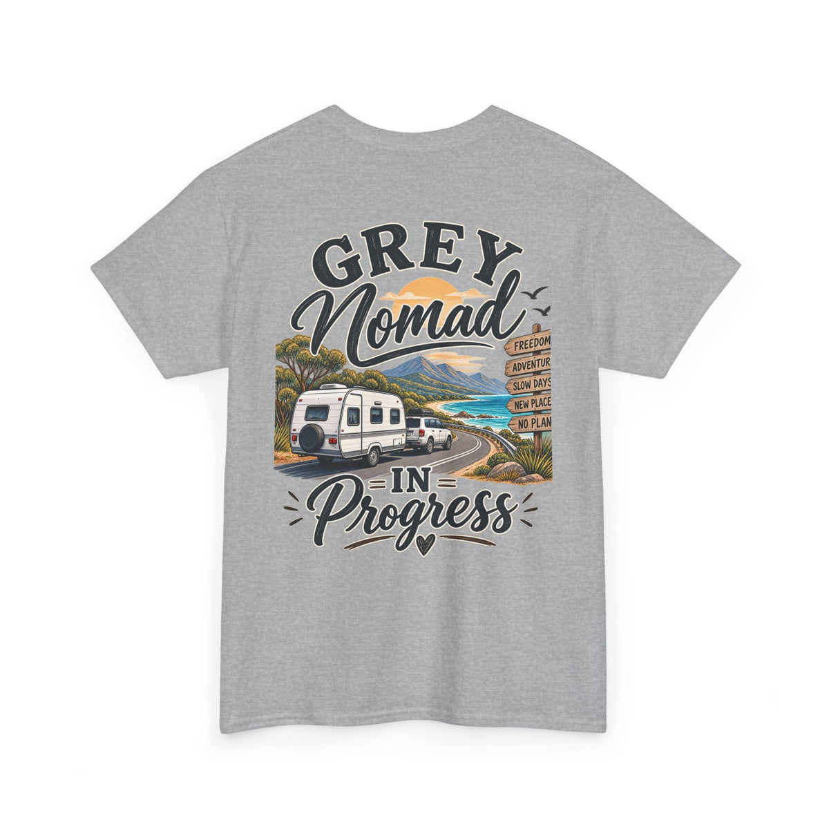 Grey Nomad T-Shirt | Caravan Lover Gift | Australian Road Trip & Retirement Travel Tee
