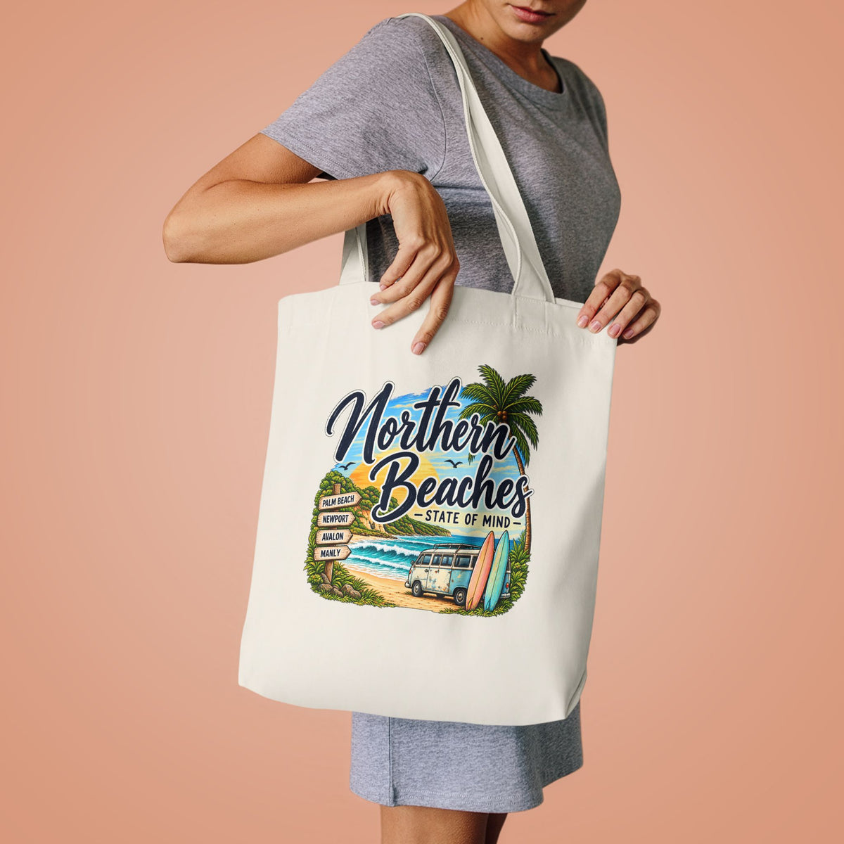 Northern Beaches Tote Bag | Sydney Beach Gift | Palm Beach Avalon Manly Coastal Bag