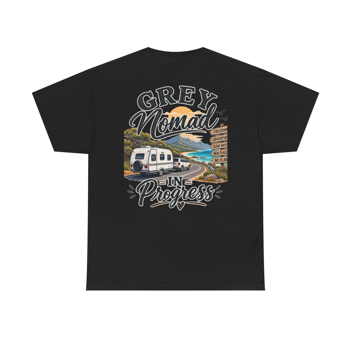 Grey Nomad T-Shirt | Caravan Lover Gift | Australian Road Trip & Retirement Travel Tee