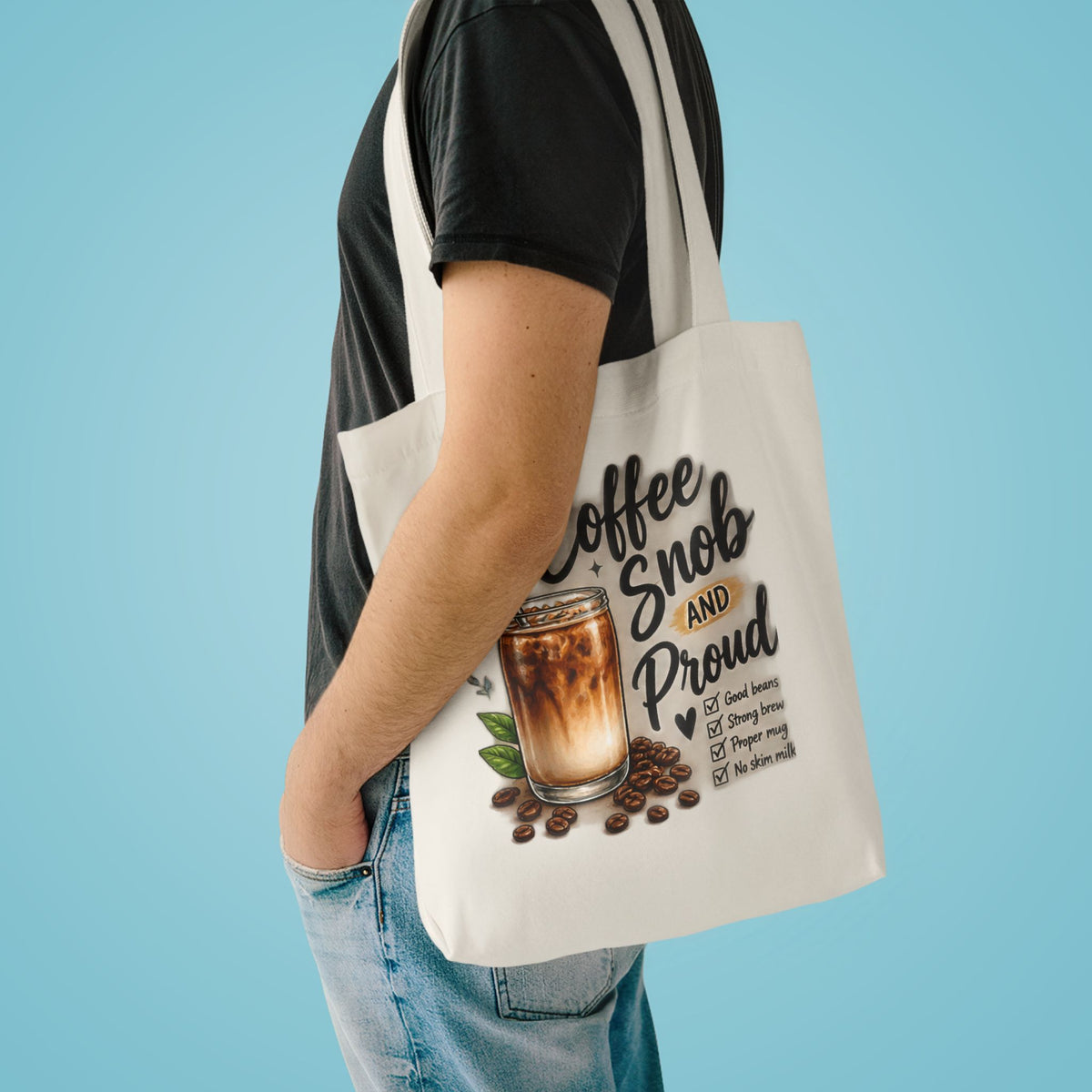 Coffee Snob Tote Bag | Funny Coffee Lover Gift | Iced Coffee Canvas Bag