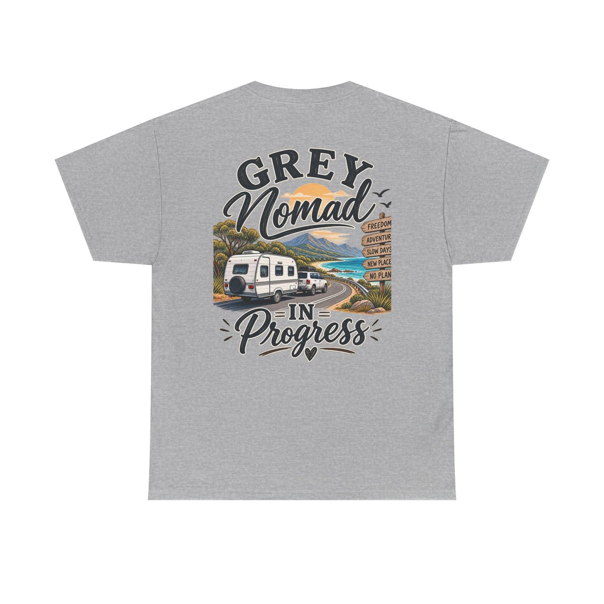 Grey Nomad T-Shirt | Caravan Lover Gift | Australian Road Trip & Retirement Travel Tee