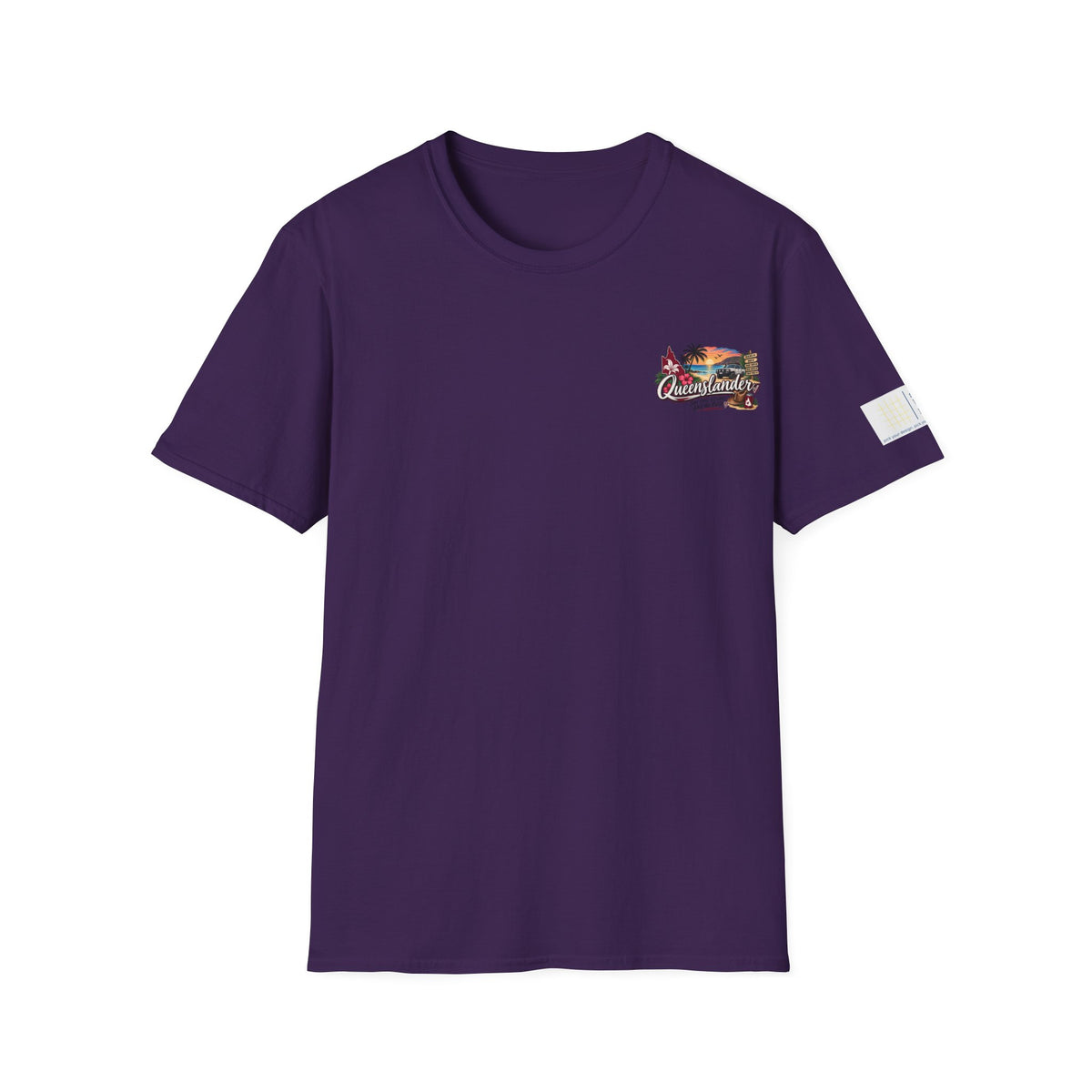 Queenslander Sunset Beach T-Shirt | Retro Tropical Surf van design