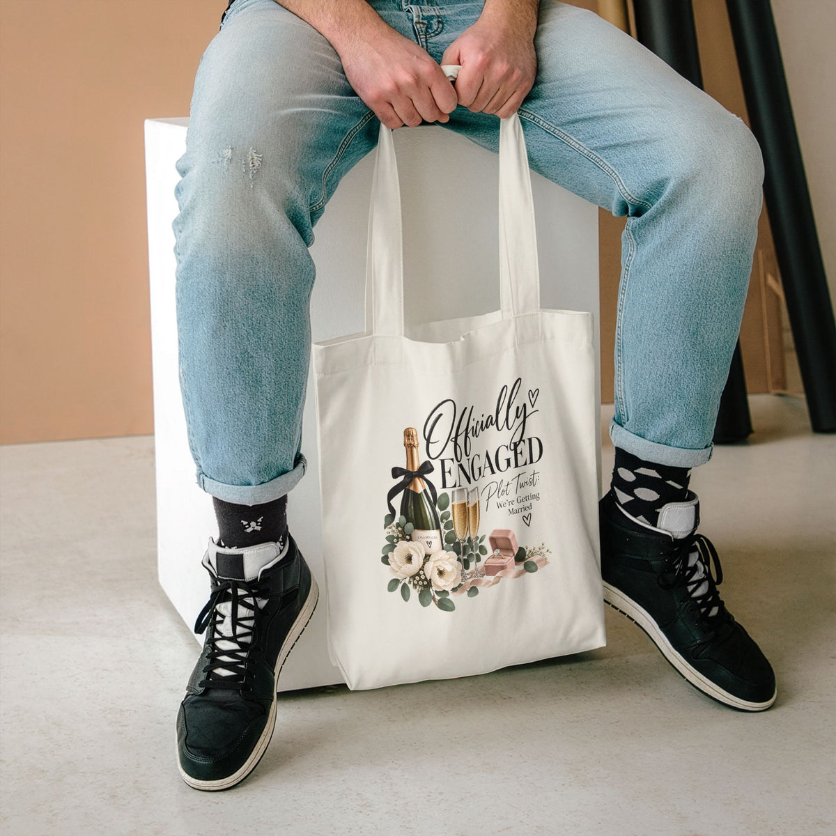 Engagement Tote Bag | Newly Engaged Gift | Officially Engaged Bride to Be Bag