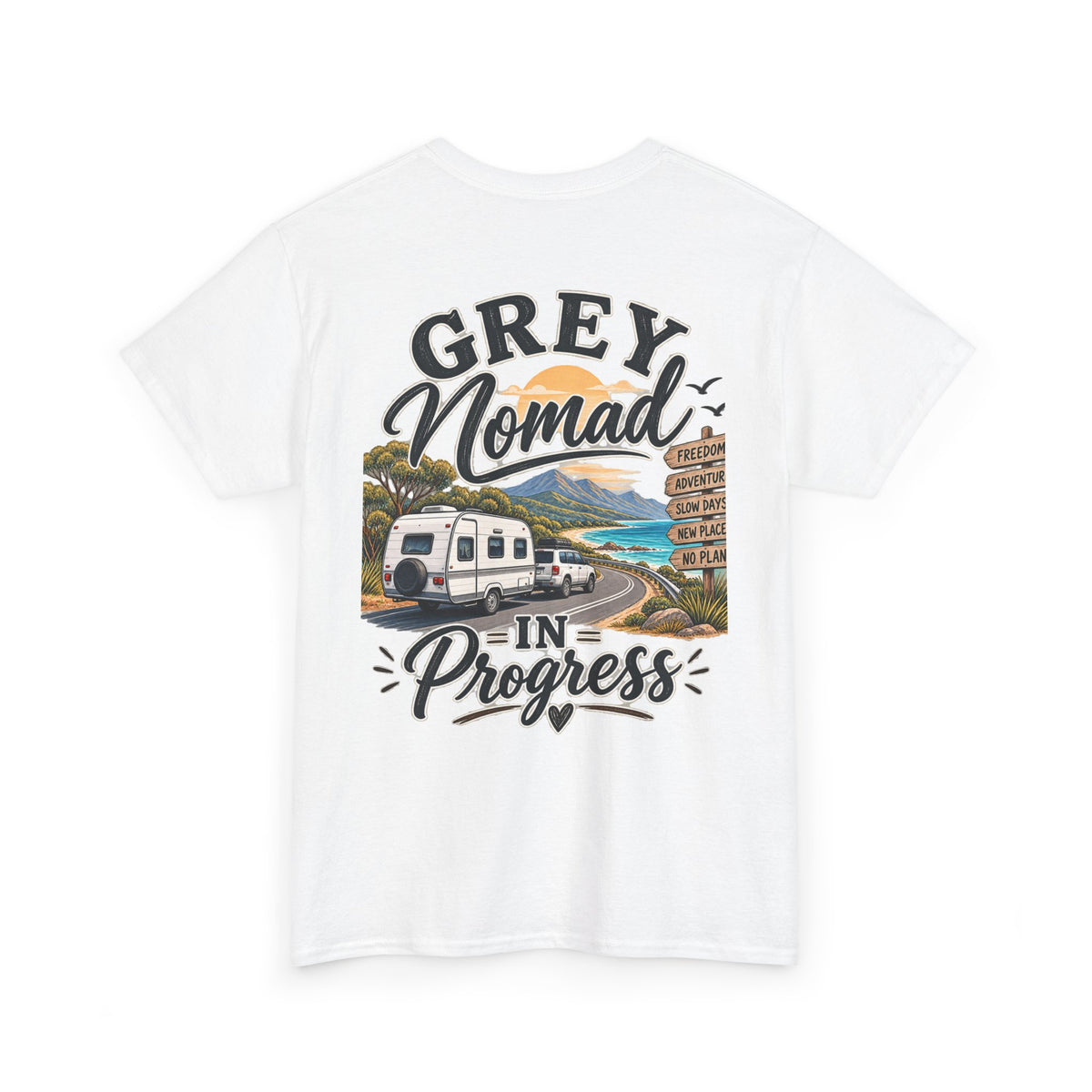 Grey Nomad T-Shirt | Caravan Lover Gift | Australian Road Trip & Retirement Travel Tee