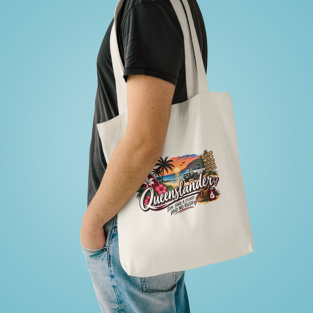 Queenslander Retro Beach Scene Tote