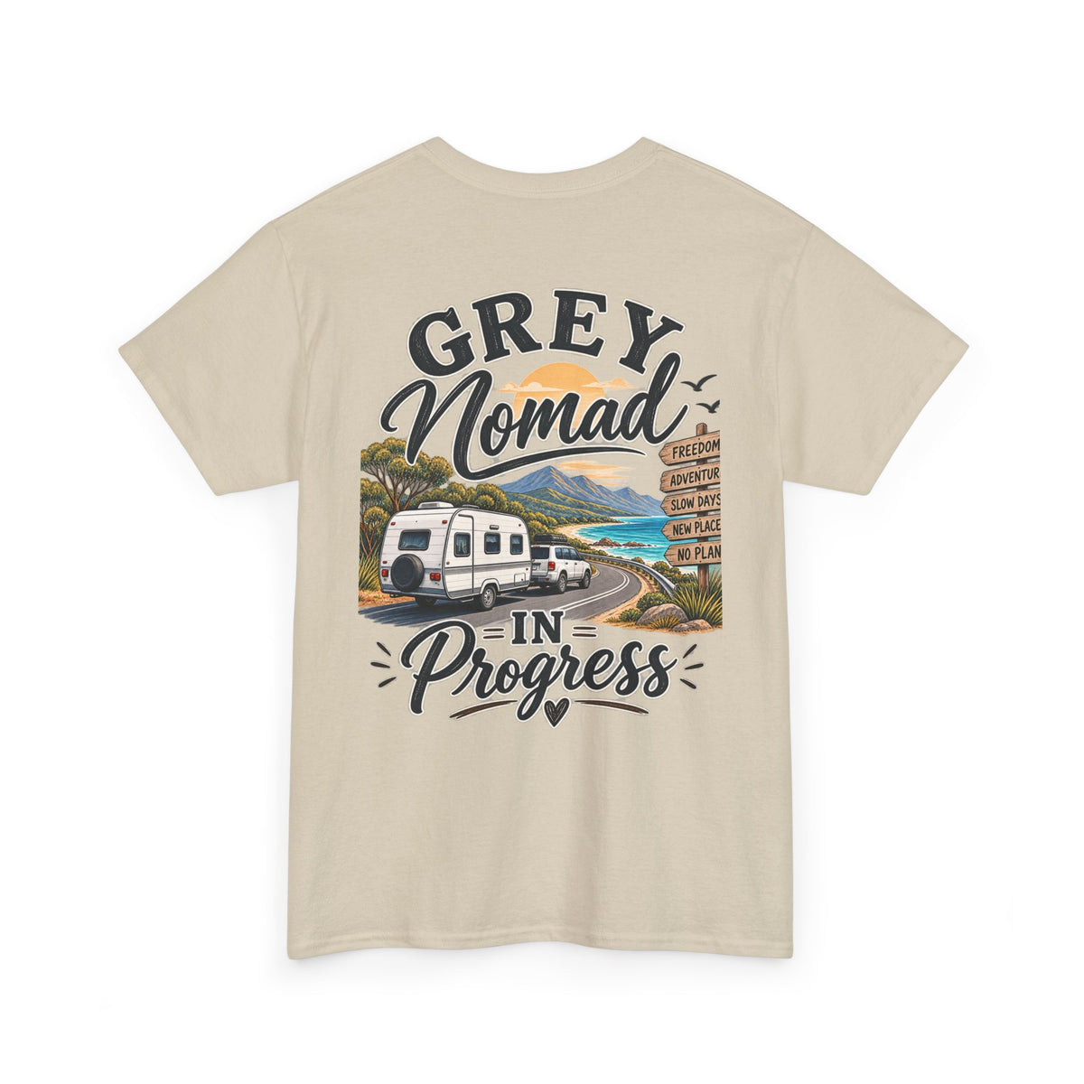 Grey Nomad T-Shirt | Caravan Lover Gift | Australian Road Trip & Retirement Travel Tee
