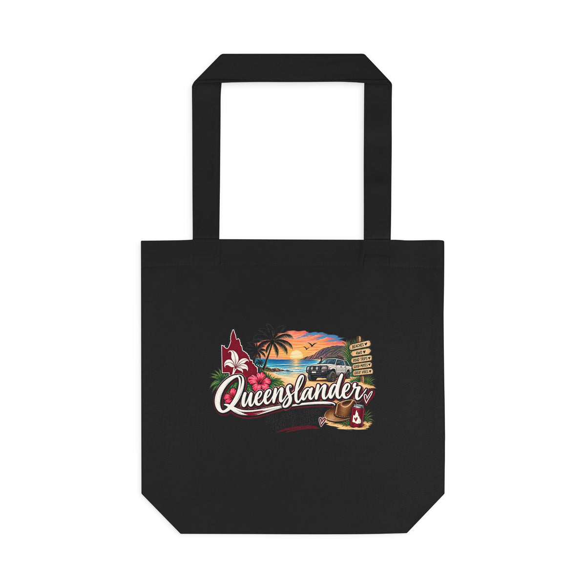 Queenslander Retro Beach Scene Tote