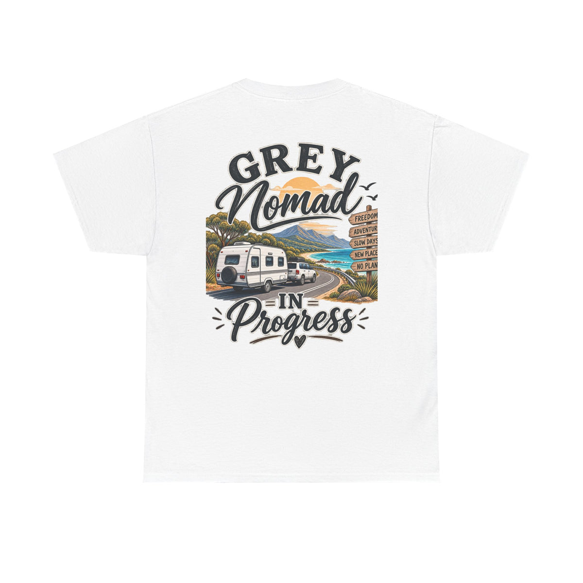 Grey Nomad T-Shirt | Caravan Lover Gift | Australian Road Trip & Retirement Travel Tee