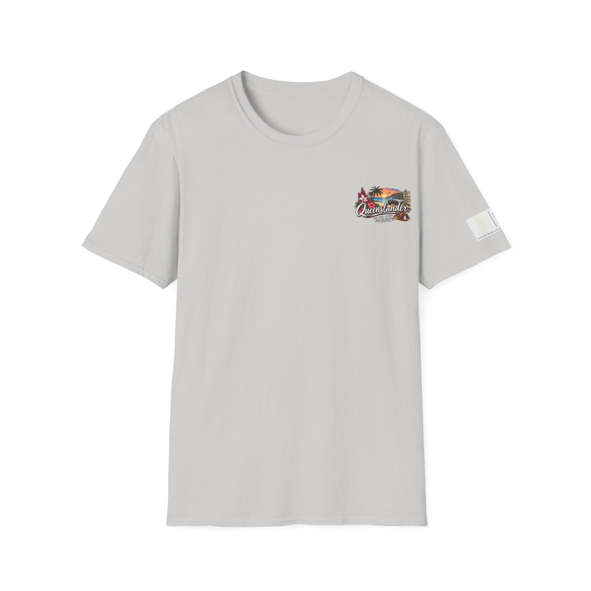 Queenslander Sunset Beach T-Shirt | Retro Tropical Surf van design