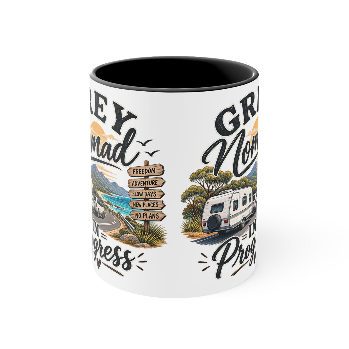 Grey Nomad Mug | Caravan Lover Gift | Australian Road Trip & Retirement Travel Mug