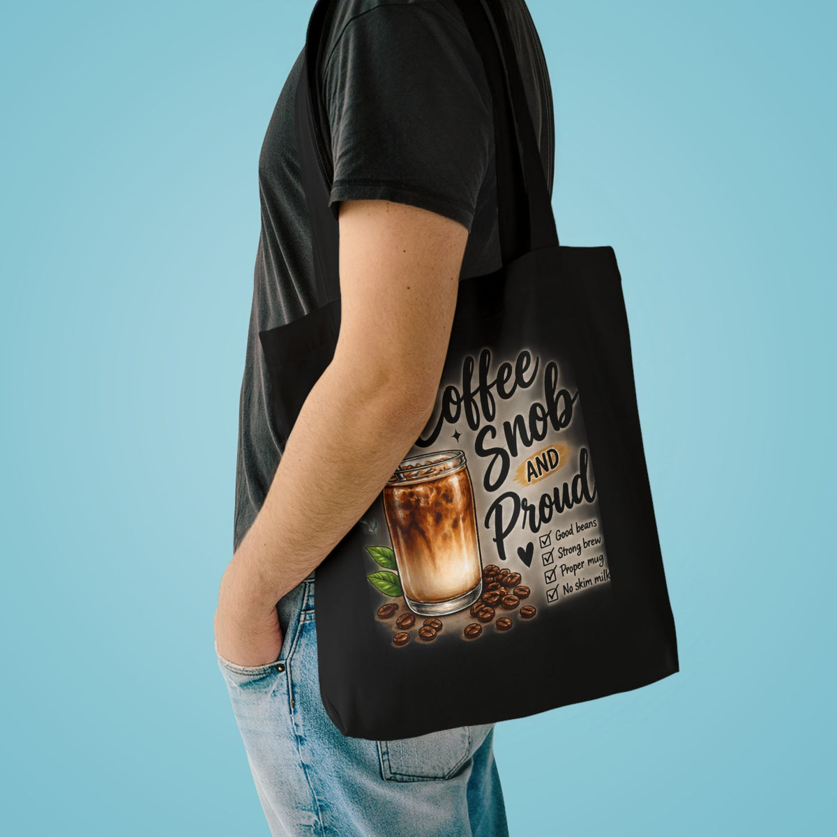 Coffee Snob Tote Bag | Funny Coffee Lover Gift | Iced Coffee Canvas Bag