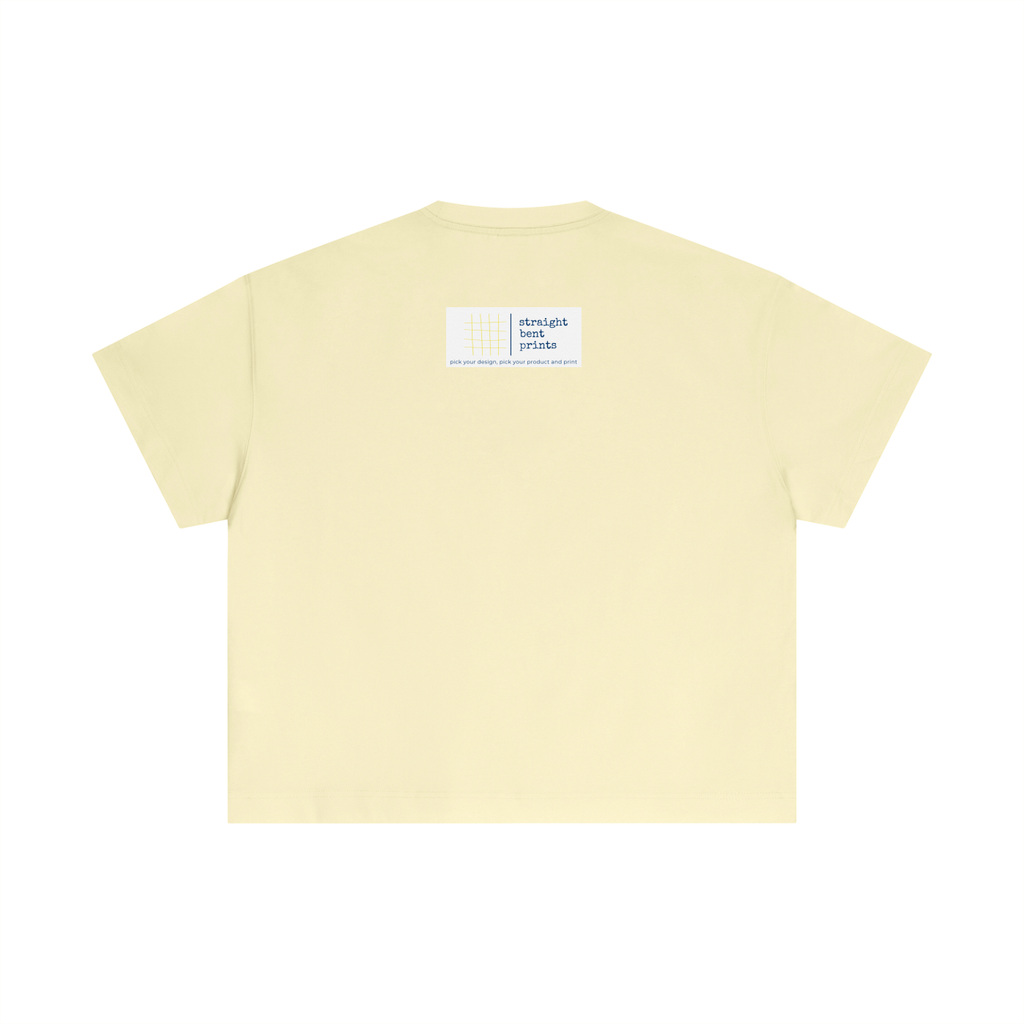 Light yellow t-shirt with a small logo on the chest against a white background