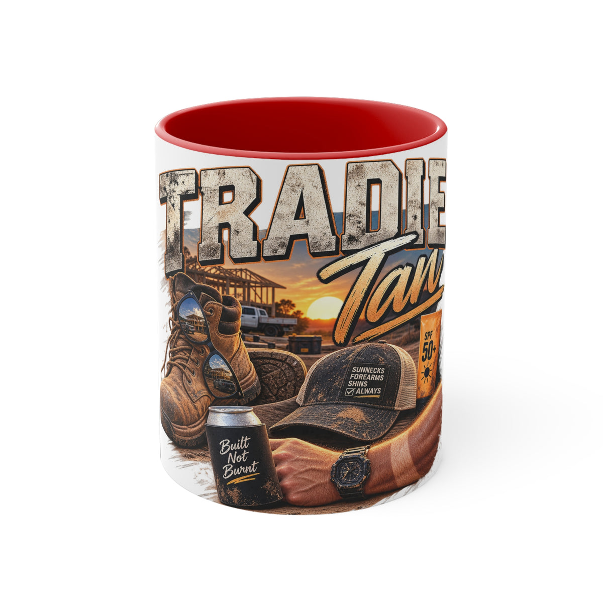 Tradie Tan Mug | Funny Aussie Tradie Gift | Builder & Construction Worker Coffee Mug
