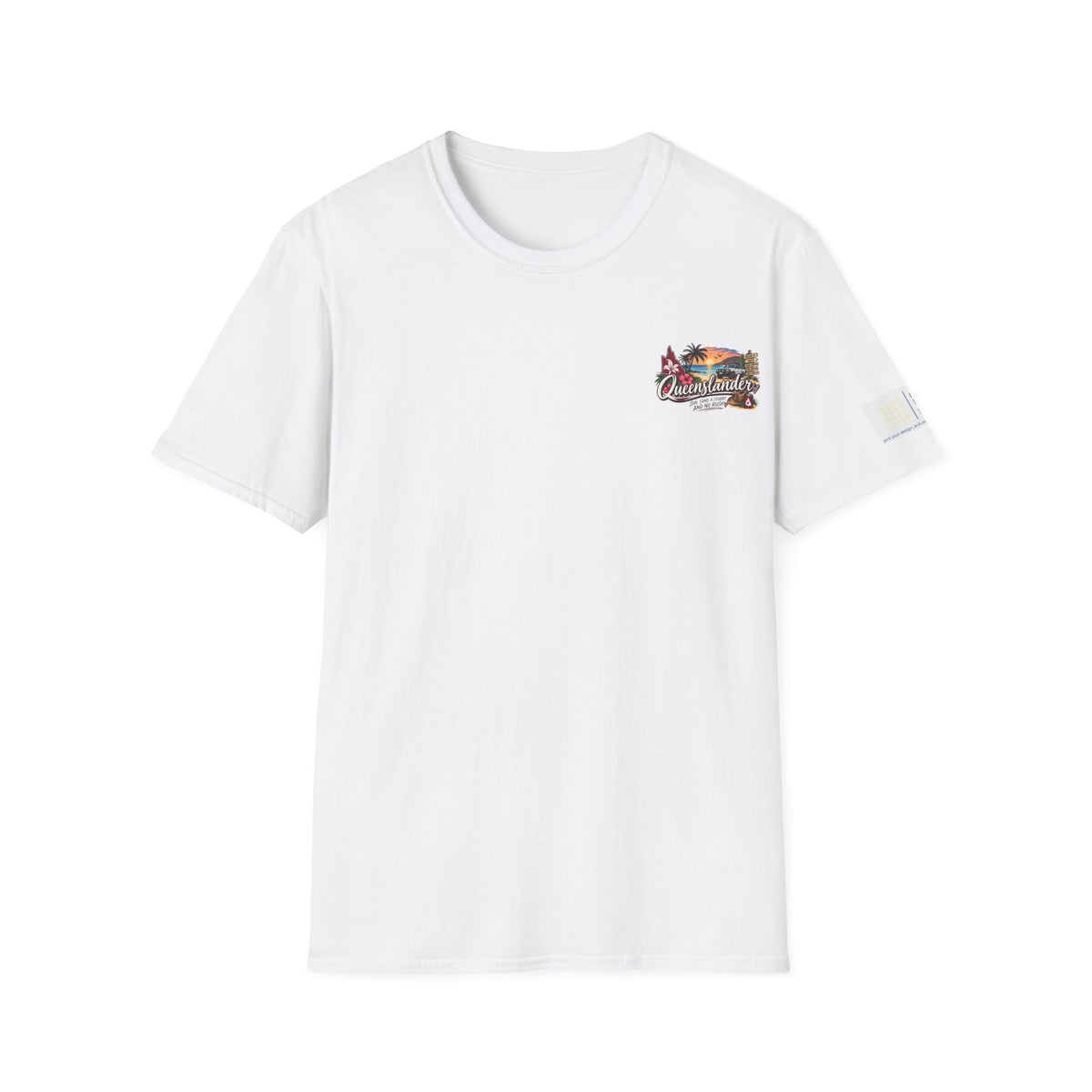 Queenslander Sunset Beach T-Shirt | Retro Tropical Surf van design