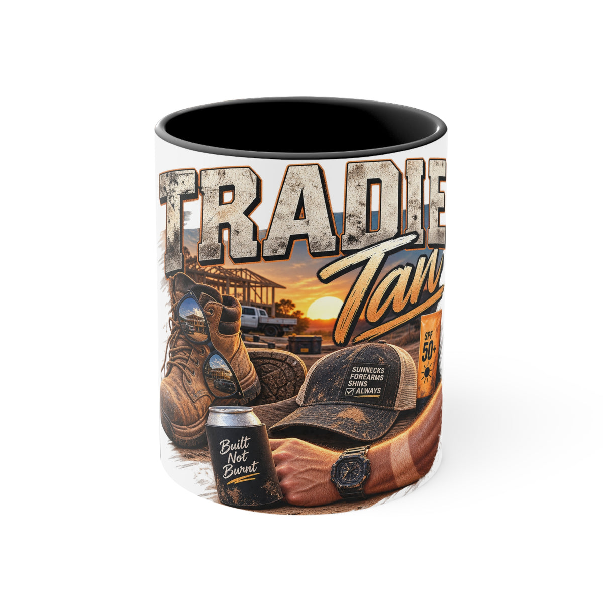Tradie Tan Mug | Funny Aussie Tradie Gift | Builder & Construction Worker Coffee Mug