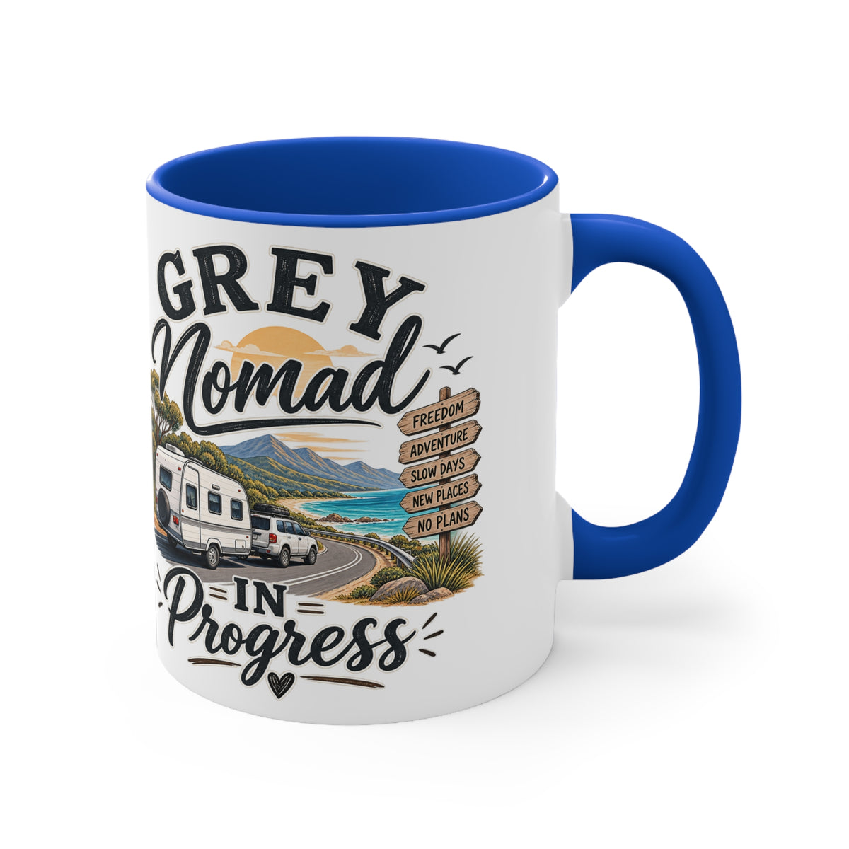 Grey Nomad Mug | Caravan Lover Gift | Australian Road Trip & Retirement Travel Mug