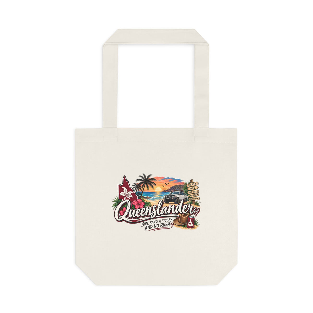 Queenslander Retro Beach Scene Tote