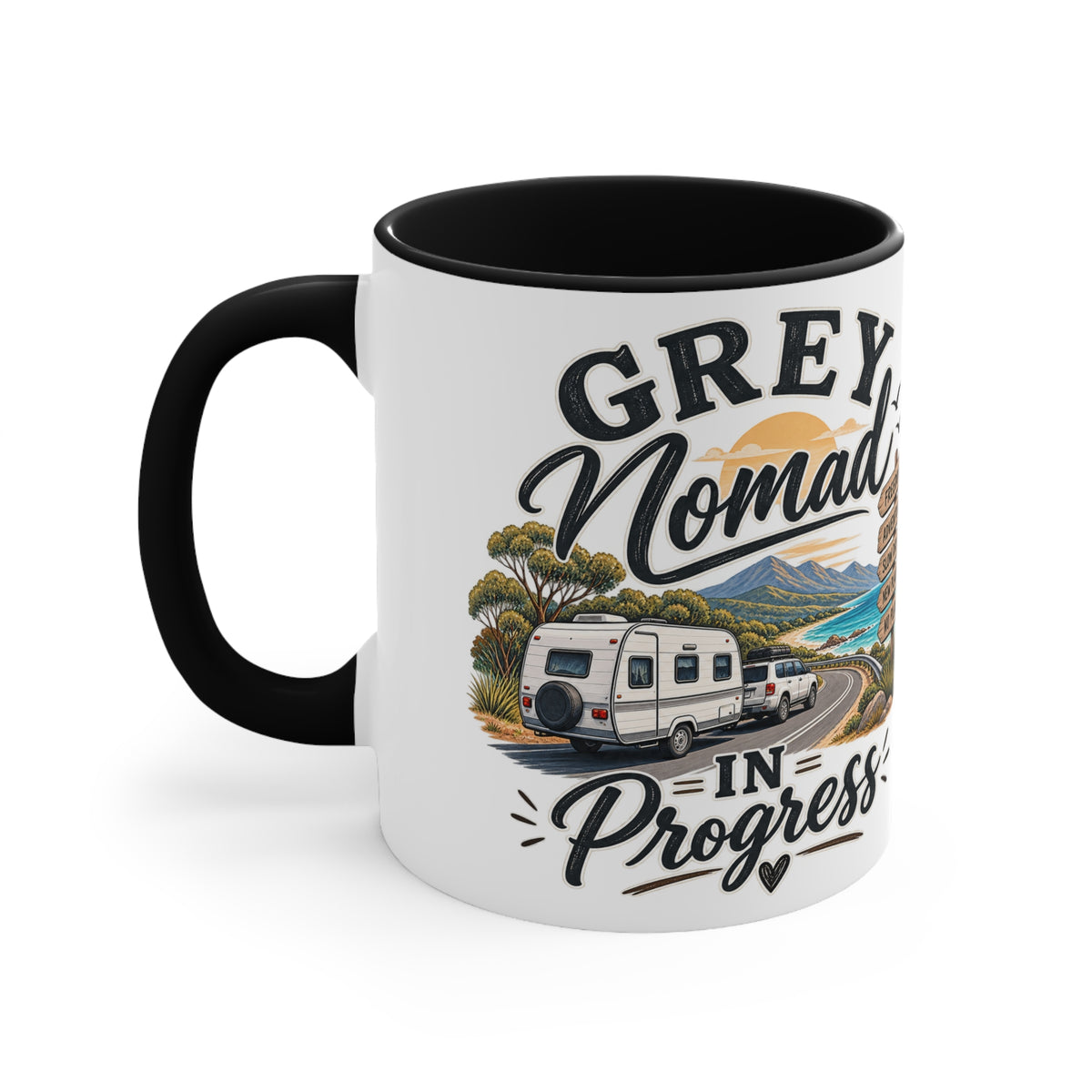 Grey Nomad Mug | Caravan Lover Gift | Australian Road Trip & Retirement Travel Mug
