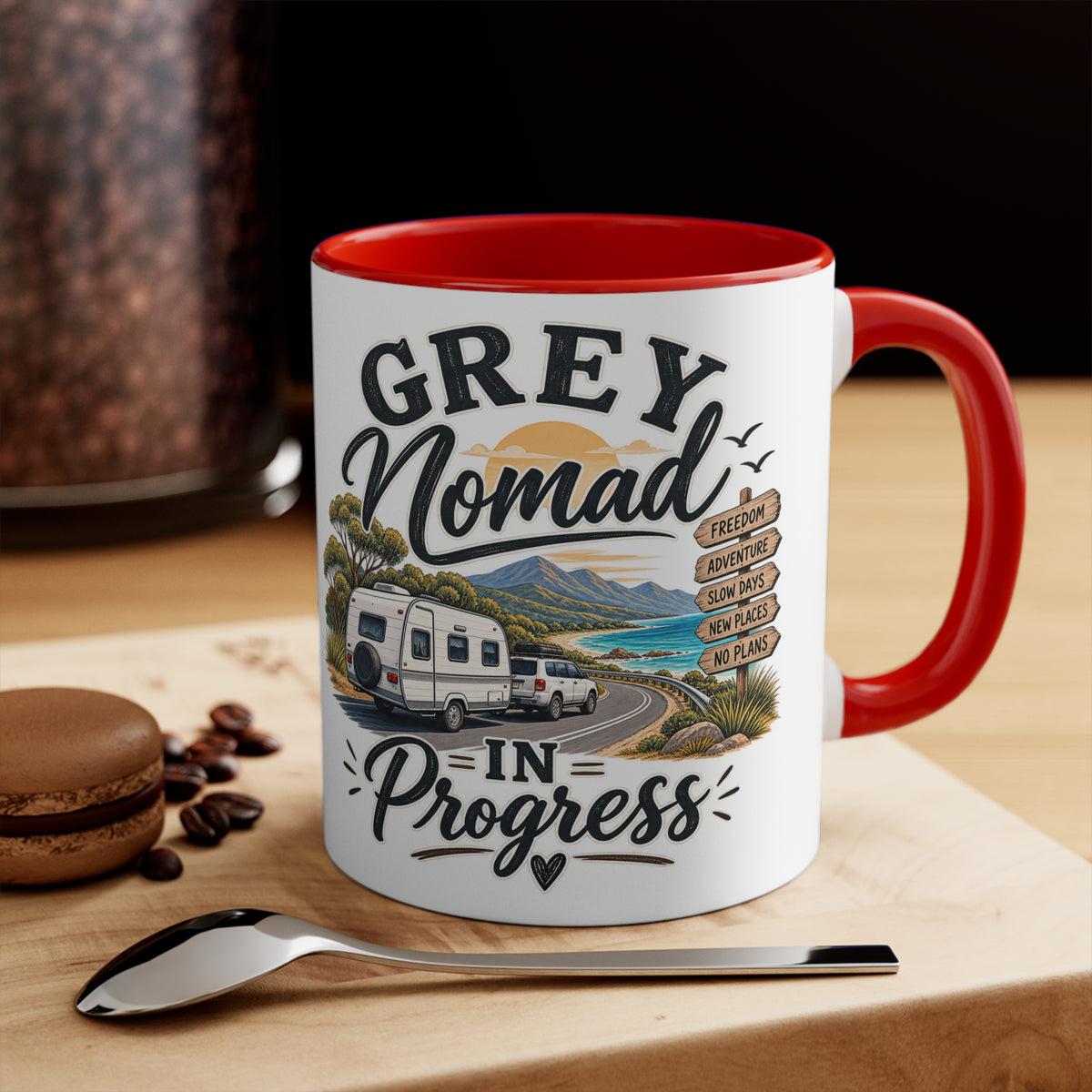 Grey Nomad Mug | Caravan Lover Gift | Australian Road Trip & Retirement Travel Mug