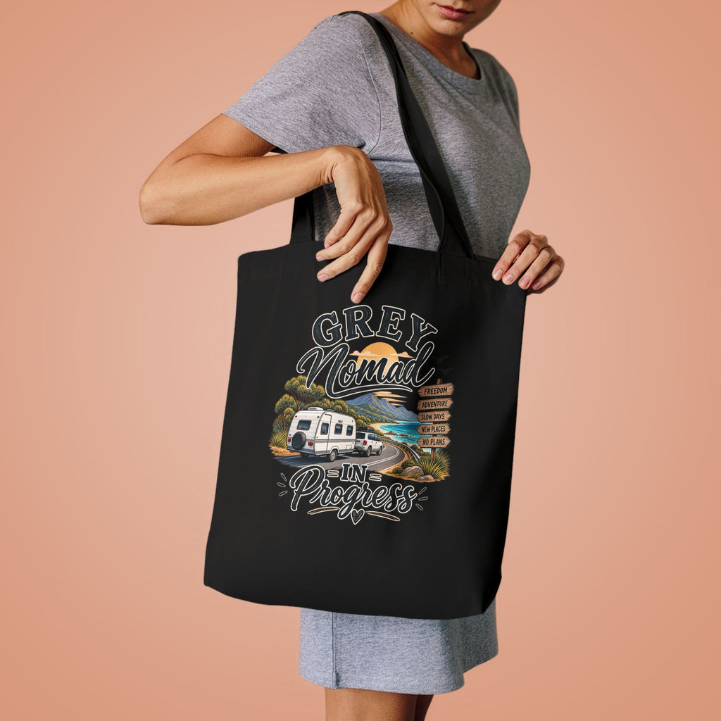 Grey Nomad Tote Bag | Caravan Lover Gift | Australian Road Trip & Retirement Travel Bag