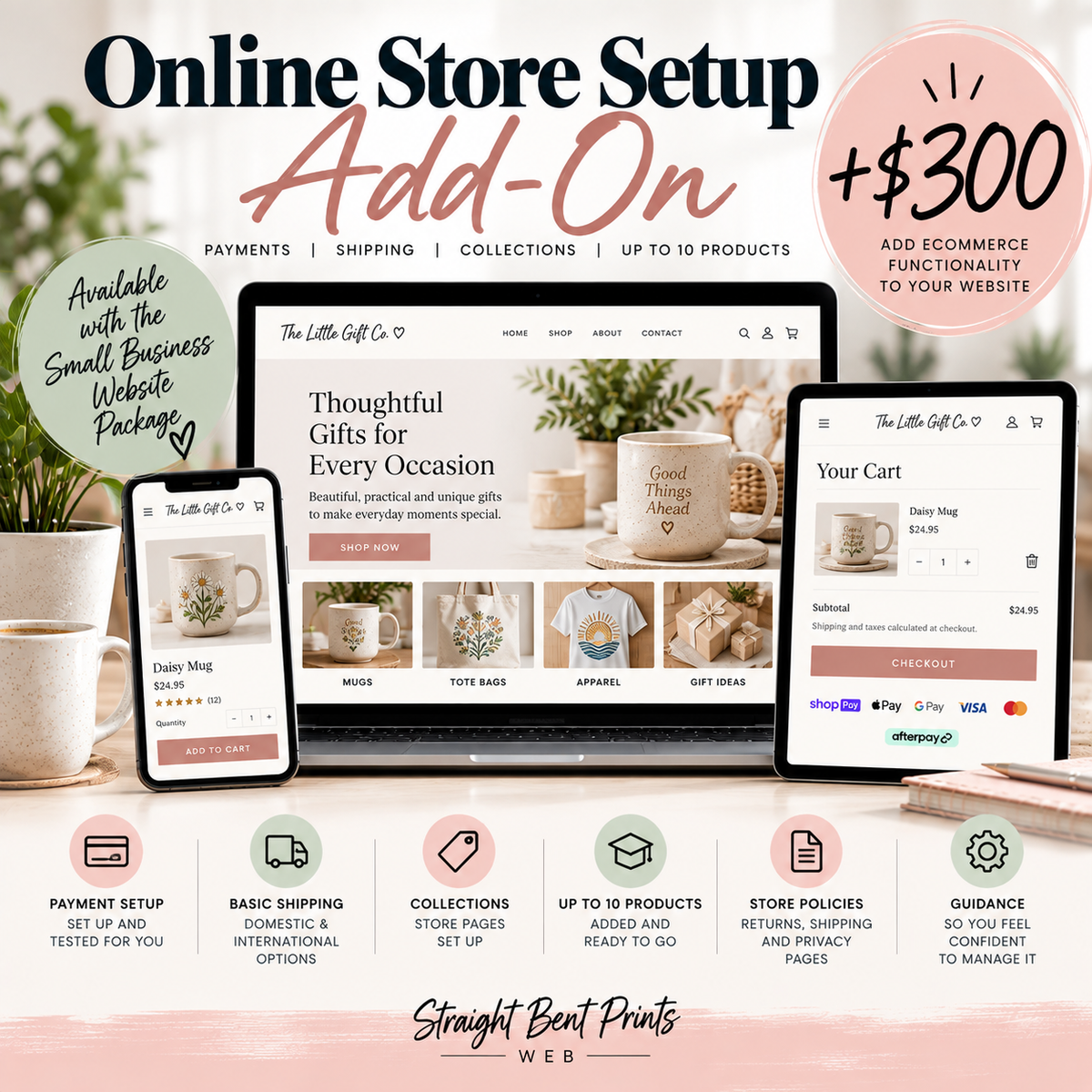 Online Store Setup Add-On by Straight Bent Prints Web for small businesses in Nowra and Shoalhaven