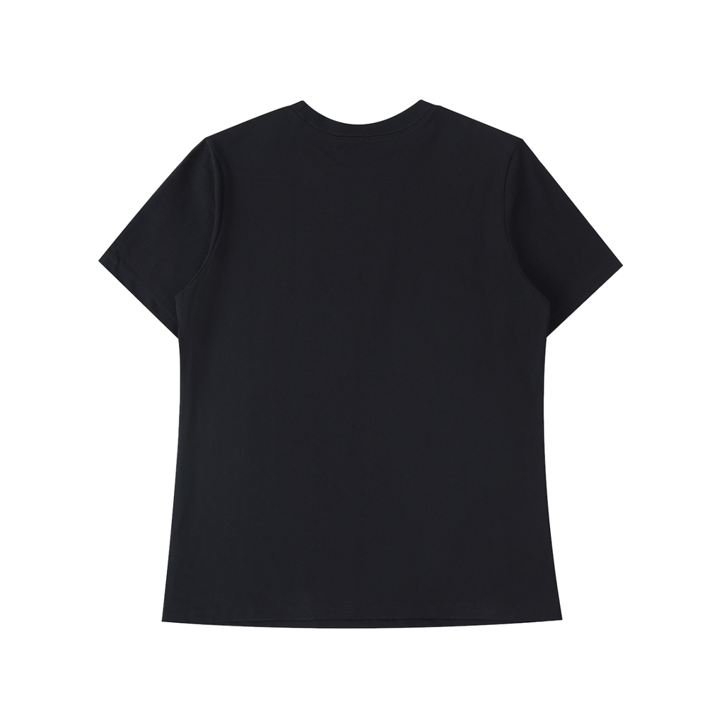 Black t-shirt on a white background