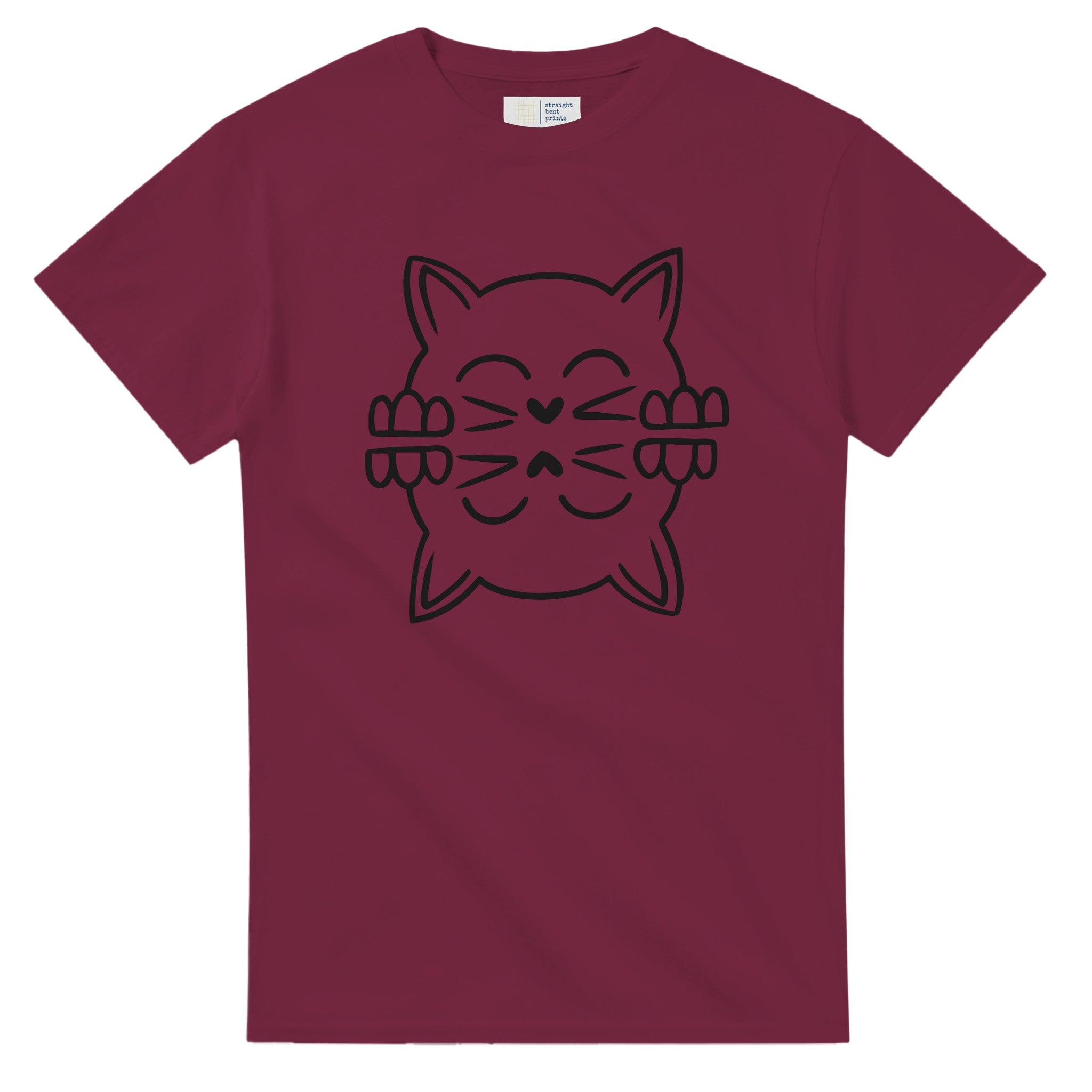 Maroon t-shirt with text 'Add your image here' on a white background