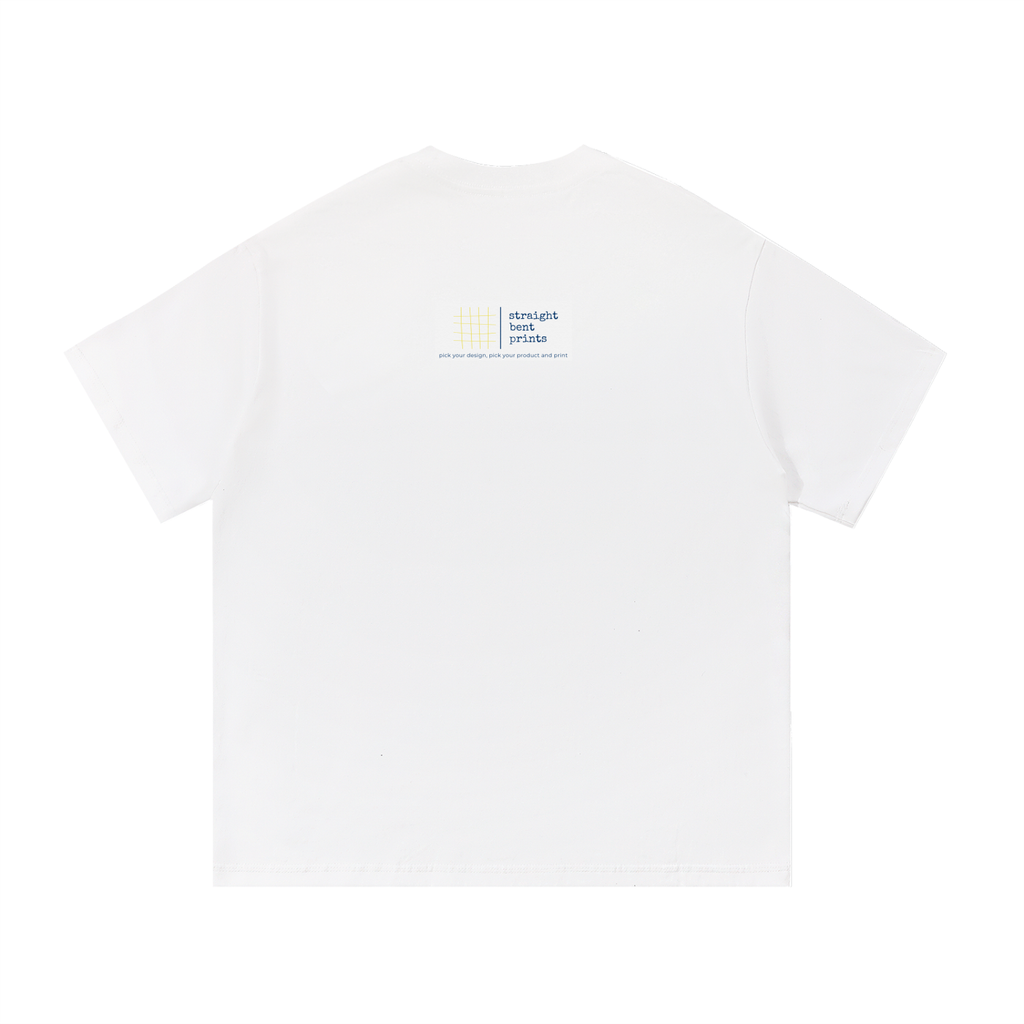 Plain white t-shirt on a light beige background