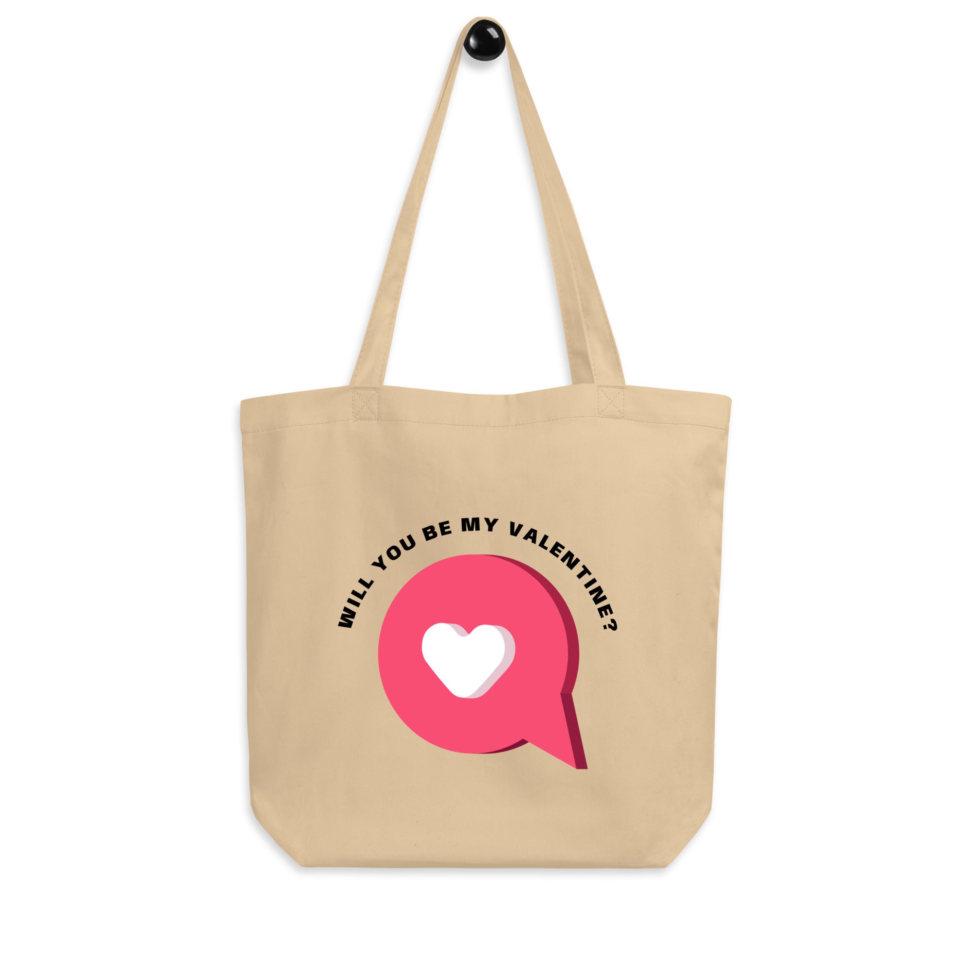 will you be my valentine calico handle bag