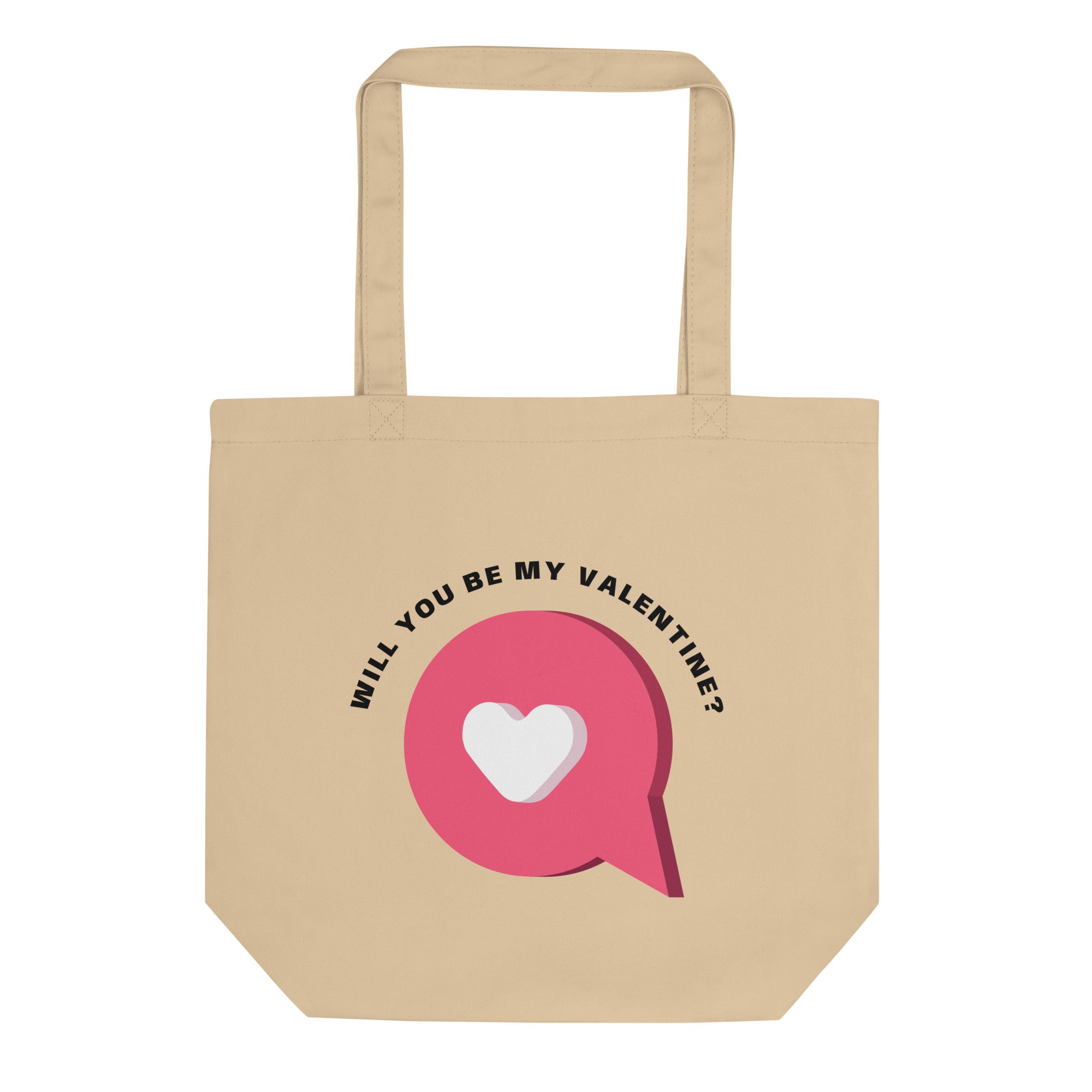printed will you be my valentine calico tote bag