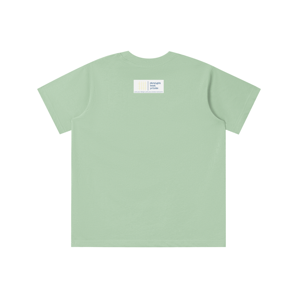 Light green t-shirt with a small logo on the chest against a white background