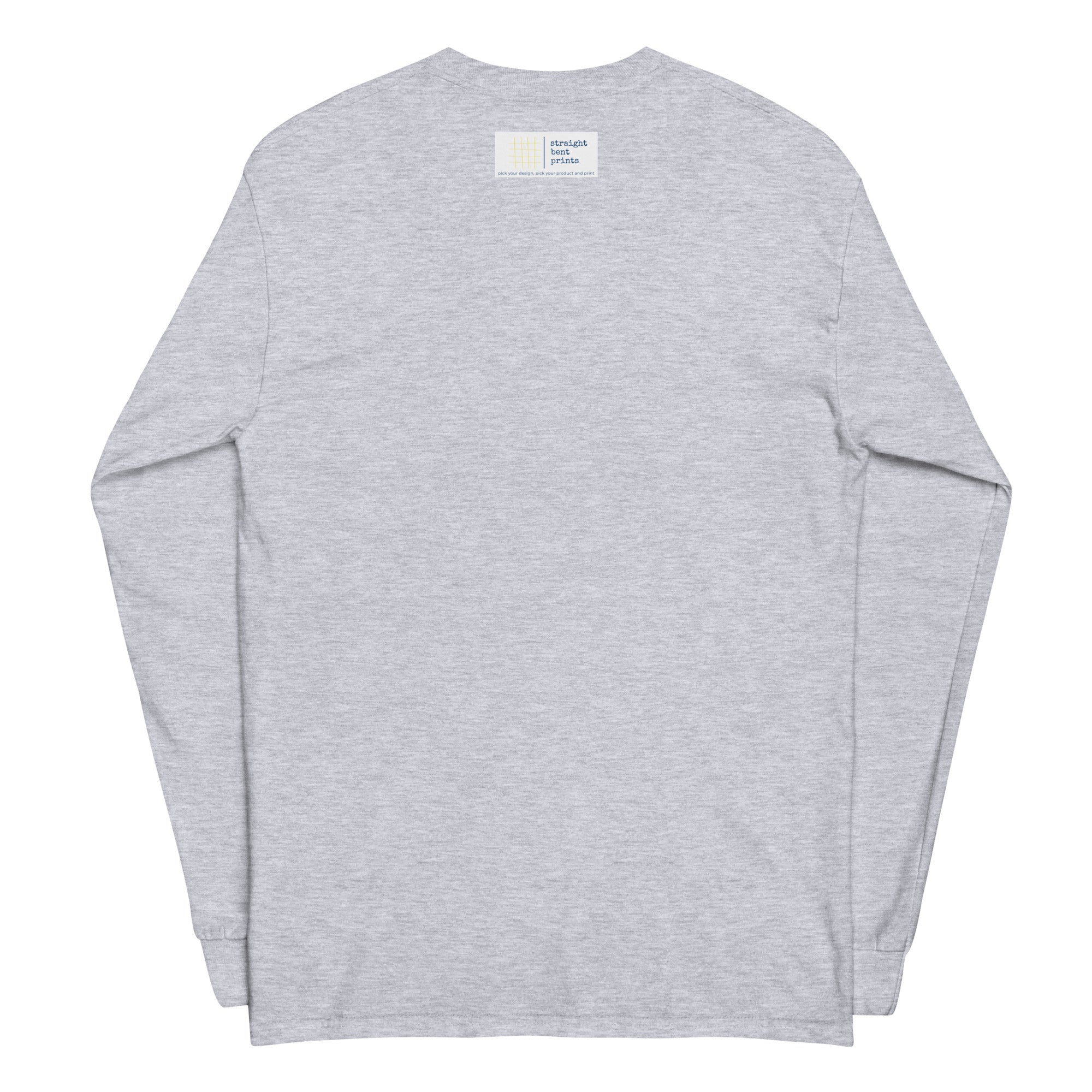back of grey shirt with logo