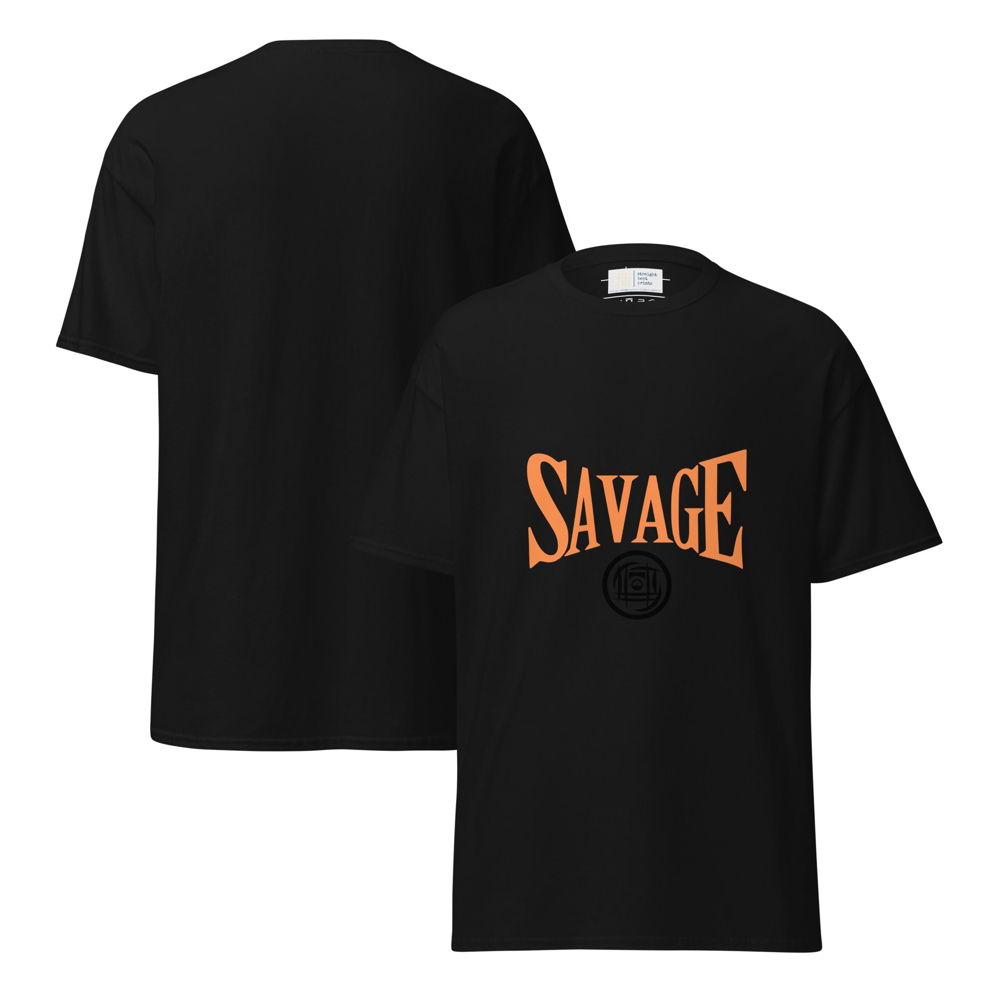 Black t-shirt with graphic design and 'LOVE' text on a white background