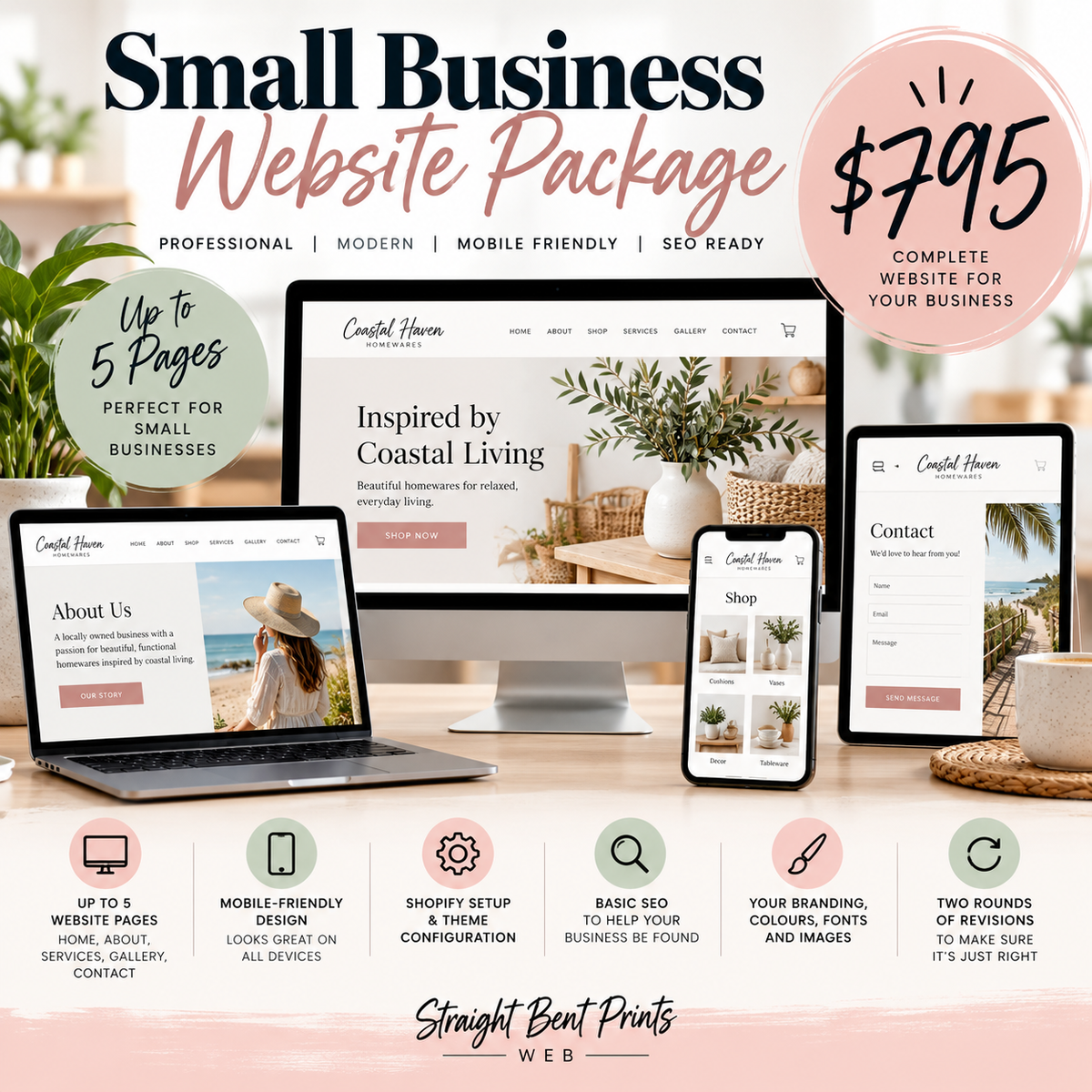 Small Business Website Package by Straight Bent Prints Web for businesses in Nowra and Shoalhaven